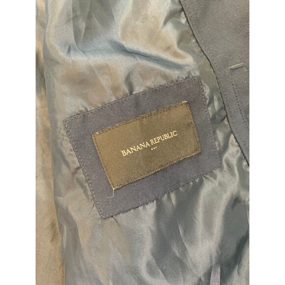 Banana Republic Jacket Mens XL Vegan Suede Microfiber Dark Navy Bomber Lined‎ - Picture 9 of 9